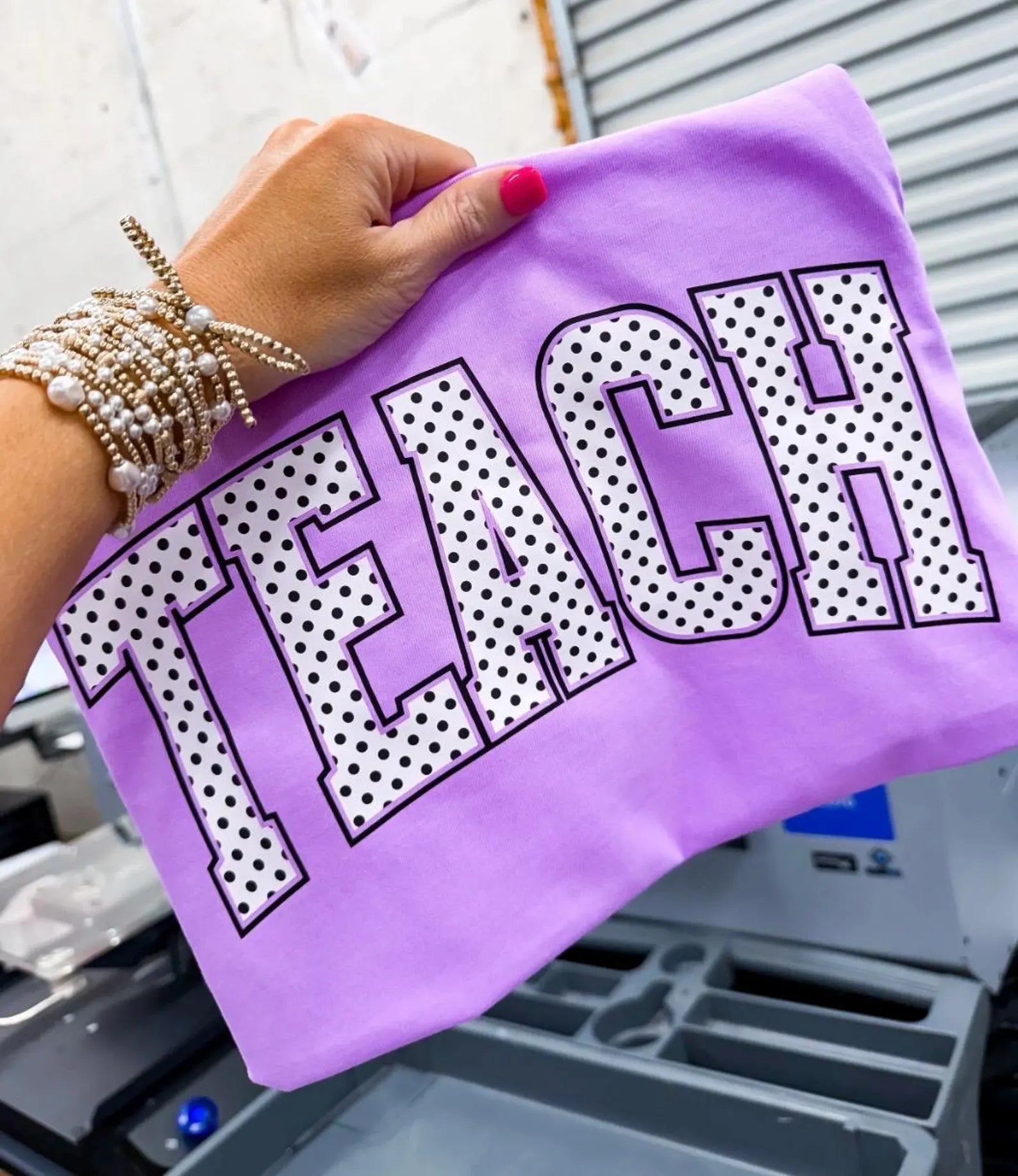 TEACH polka dot